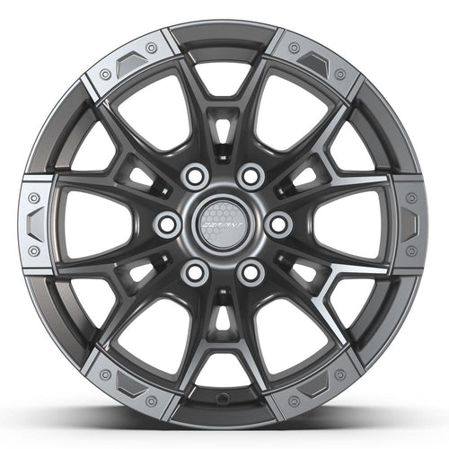 DEFIANT DF04 17x9 6x135 12et Dark Satin Charcoal Wheel - Sniper Custom Trucks