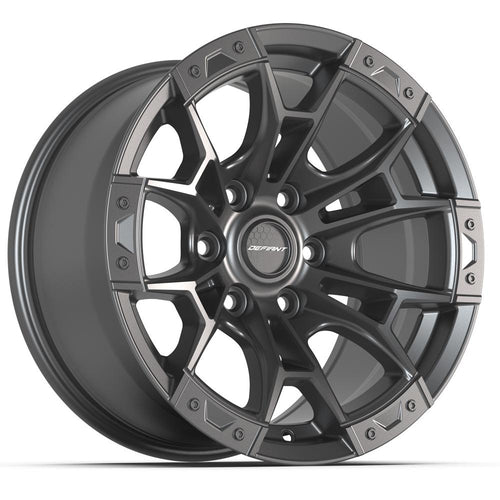 DEFIANT DF04 17x9 6x135 12et Dark Satin Charcoal Wheel - Sniper Custom Trucks