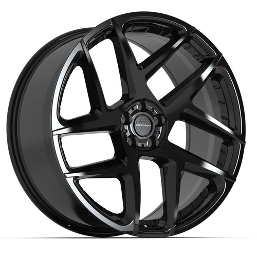 DEFIANT DF05 22x10 5x108 37et Gloss Black Wheel - Sniper Custom Trucks