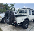 DOBINSONS REAR BAR LC 79 SERIES PICKUP WITH JERRY CAN HOLDER AND SINGLE TIRE CARRIER (BW80-4143)