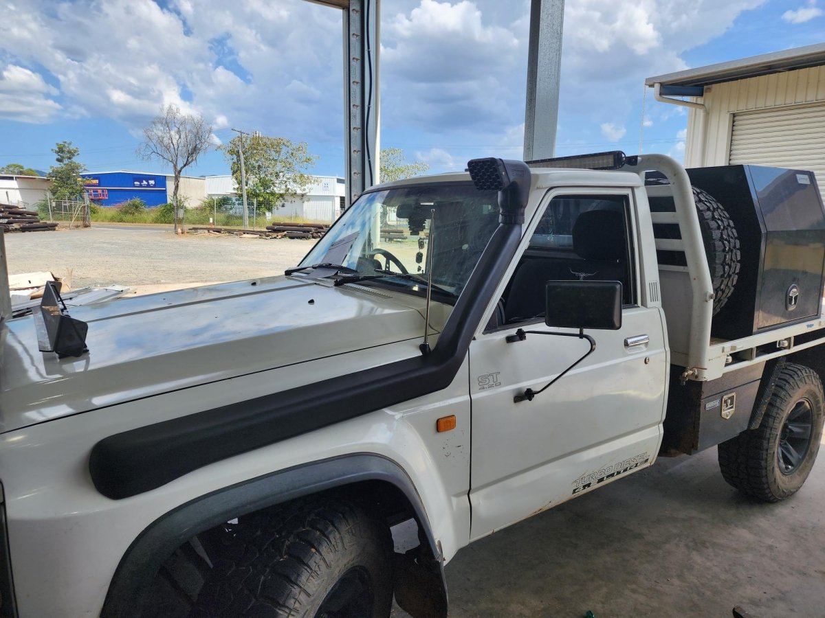 DOBINSONS SNORKEL KIT FOR NISSAN PATROL GQ Y60 3.0L GAS, 4.2 DIESEL - LEFT SIDE MOUNT - SN45 - 3338 - Sniper Custom Trucks