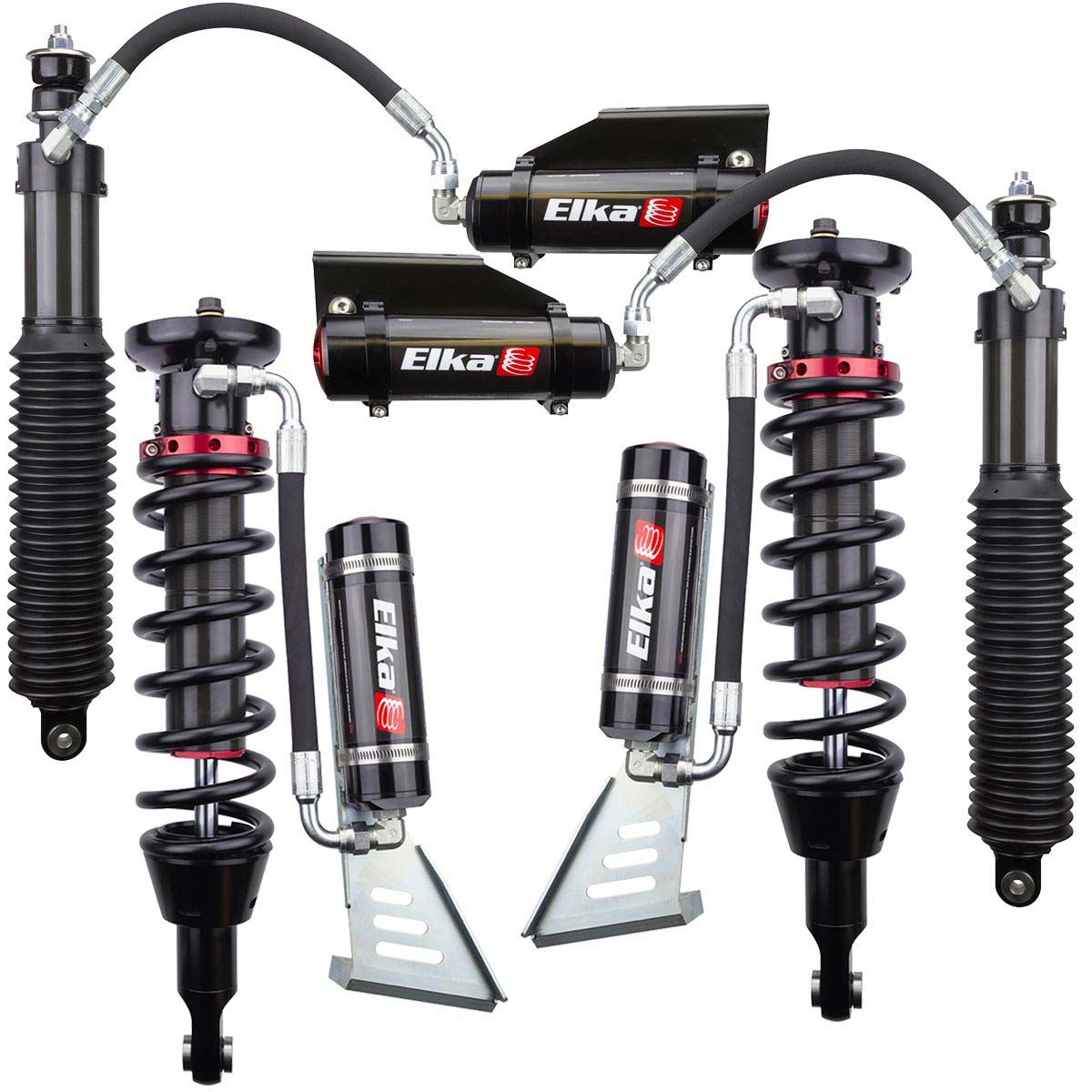 Elka Suspension 2.5 Reservoir Front & Rear Shocks Kit For Toyota Fj Cruiser, 2011 To 2014 (0 In. To 2 In. Lift) - Sniper Custom Trucks